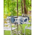 thumbnail image 3 of nqOlkjepod Blue Floral Spring Outdoor Tablecloth with Umbrella Hole & Zipper, Elegant Summer Flower Pastoral Round Table Cover 54 Inch, Dining Waterproof Table Cloth Protector for Patio/Party/Picnic, 3 of 7