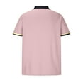 thumbnail image 4 of YLSDY Mens Golf Shirts Casual Short Sleeve Button Lapel Golf Fit Tee Shirts with Pocket Summer Fashion Solid Color Cozy Top Athletic Workout Sport Shirts Pink XL, 4 of 5