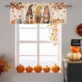 thumbnail image 6 of Thanksgiving Gnome Valances for Windows, 54 x 18in, Orange Pumpkin Autumn Maple Leaf Rod Pocket Kitchen Valance Curtain Light Filtering Window Treatments for Living Room Bedroom, 1 Panel, 6 of 7