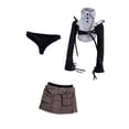 thumbnail image 4 of Conjunto de ropa para muñeca femenina, traje completo, Falda corta, camisa con hombros descubiertos, moda 1/6, 4 of 9