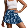 thumbnail image 2 of Xoenoiee Starfish Seahorse Print Women Tennis Skirts Elastic Waist Pleated Golf Skort with 2 Pockets Stretchy Athletic Skirt for Pickleball Workout, M, 2 of 6