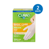 (2 pack) (2 Pack) Curad Basic Care Vinyl Exam Gloves, Small/Medium, 100 count