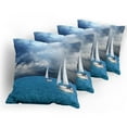 thumbnail image 5 of Ambesonne Blue Throw Pillow Cover 4 Pack, Sailing After Storm Clouds, 20", Blue Grey Blue White, 5 of 7
