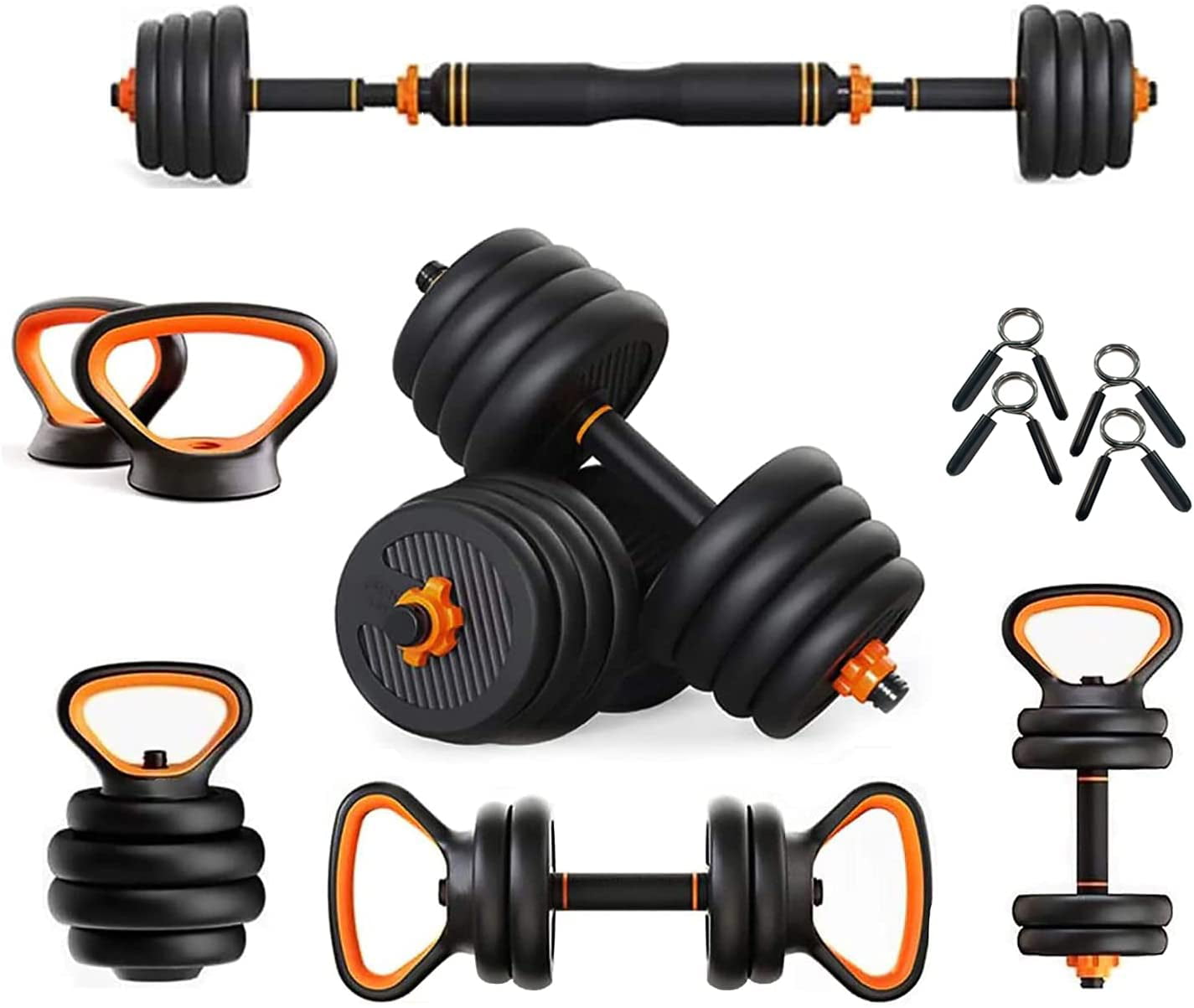 Details about   Totall 88 LB Weight Dumbbell Set Adjustable Cap Gym Barbell Plates Body Work USA 
