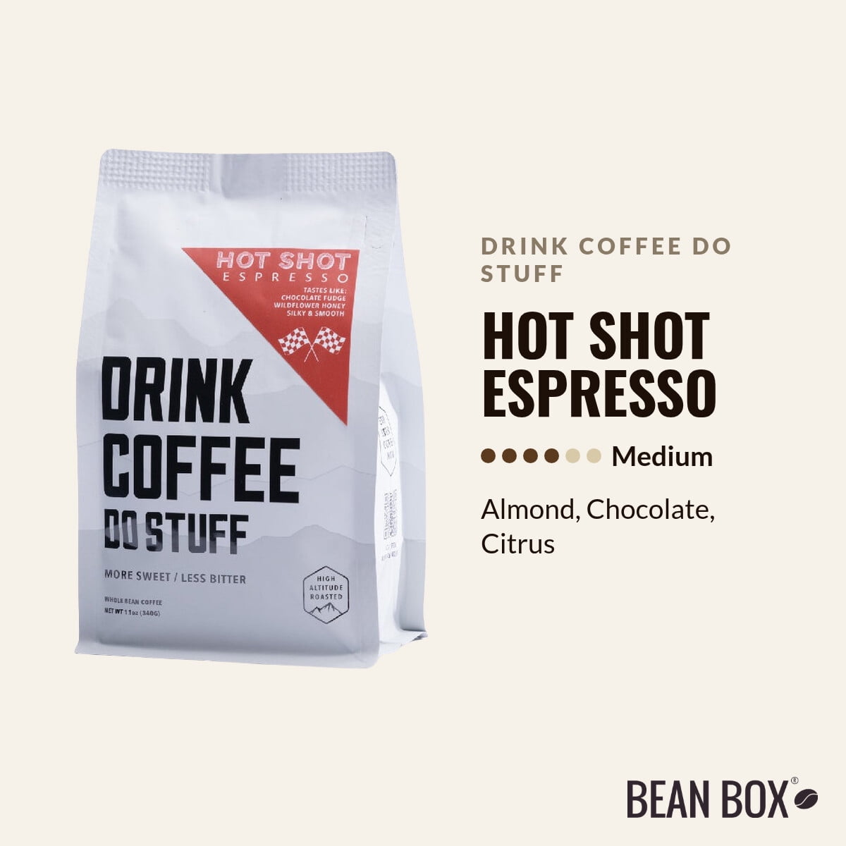 Hot Shot Espresso - Roasted by Drink Coffee Do Stuff - Whole Bean Coffee - 2lb Bag