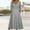 Gray, variant on Azrian,Womens Plus Size Dress,Women's Casual Loose Cross Strap V-neck Button Hem Dress in