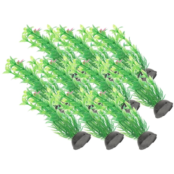 ETEREAUTY 10Pcs Aquarium Landscape Artificial Green Plant Plastic Fish Tank Decor