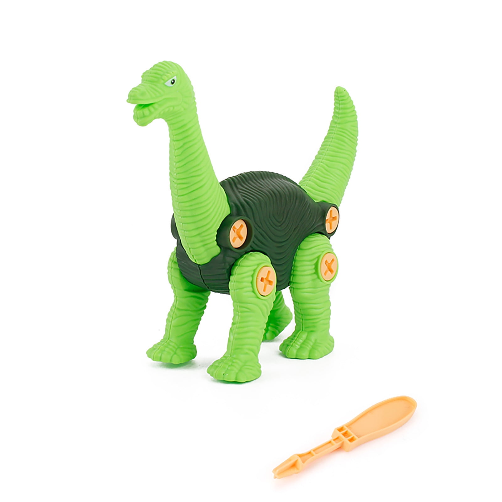 New childrens dinosaur triceatops figure DIY screwdriver puzzle toy on wheels 