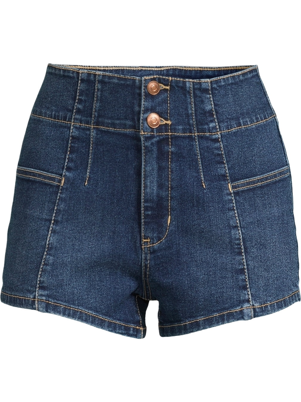 【BAON】Croy Pintuck Denim Short Pants No Boundaries Pintuck Denim Shorts, 3” Inseam, Women's