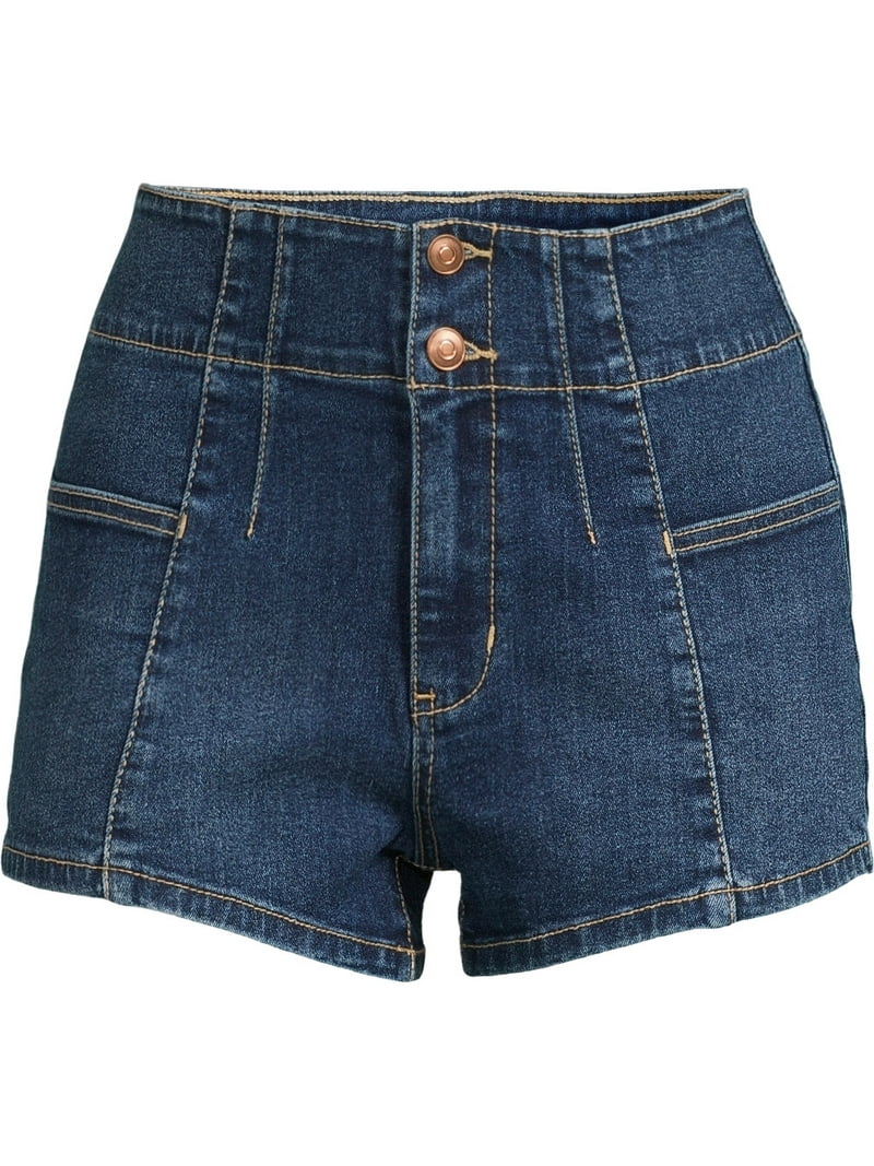 【BAON】Croy Pintuck Denim Short Pants No Boundaries Pintuck Denim Shorts, 3” Inseam, Women's
