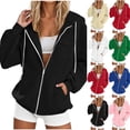 thumbnail image 2 of Oksale Zipper Hoodies for Women with Pockets Casual Drawstring Fall Zip Up Hoodie Loose Long Sleeve Sweatshirt with Hood Y2K Tops 2026 White 2XL, 2 of 7