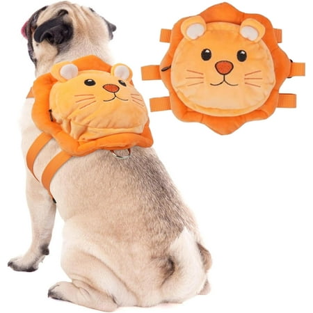 Hgudesign Dog Backpack Harness  Soft and Adjustable Pet Saddle No Pull Bag with D-Ring for Small Medium Dogs  Cute Design for Outdoor Travel  Wal  and Hi Animal Self Carrier Bag M