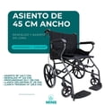 thumbnail image 4 of Silla de Ruedas de Traslado Todo Terreno - Doble Cruceta Reforzada, Frenos en Manubrio y Laterales, Llantas Semi-Neumáticas, Soporta 100 Kg, Comodidad y Seguridad, 4 of 10