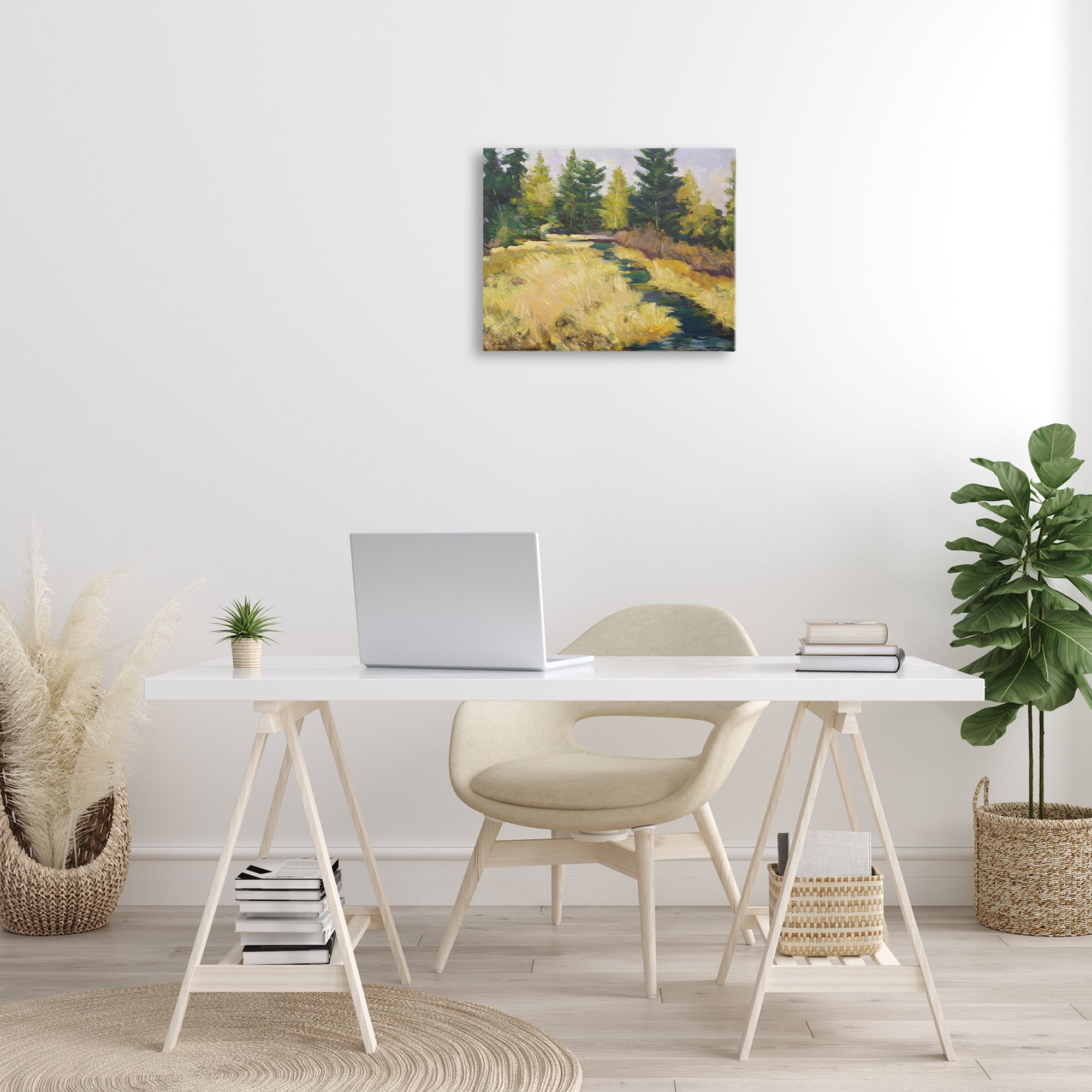 Stupell Industries Mammoth Creek Landscape Landscape & Nature Painting Wrapped Canvas Art Print Wall Art, 20 x 16