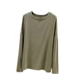 thumbnail image 3 of Bovxnpu Women Long Sleeve Shirts Basic Tee Loungewear Shirts Women's Cotton Crew Neck Long Sleeve Fall Summer Comfortable Tops, 3 of 6