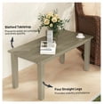 thumbnail image 5 of Outdoor Coffee Table, HDPE Patio Table - Rectangle All-Weather Slatted Tabletop for Yard, Balcony, Brown, 5 of 9