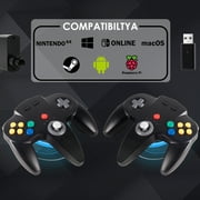 Luxmo 2.4 GHz Wireless Controller for N64 Console , Switch, PC, MacOS, Retropie, Raspberry Pi and Other USB Devices