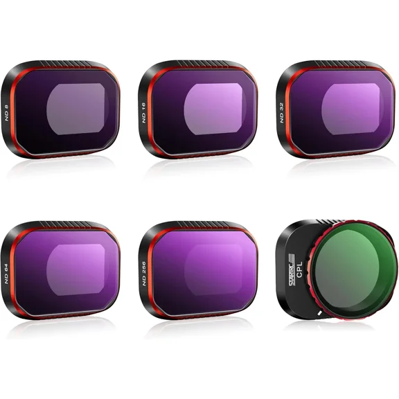 STARTRC ND Filters Set for DJI Mini 4 Pro, 6-Pack Aluminum (ND8/ND16/ND32/ND64/ND256/CPL) - Neutral Density & Polarizing Lens Kit