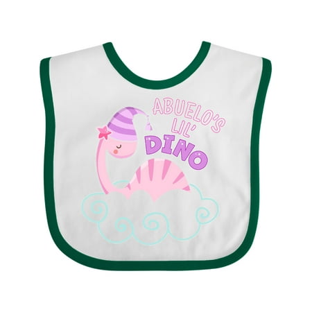 

Inktastic Abuelo s Lil Dino with Cute Pink Baby Dinosaur Gift Baby Boy or Baby Girl Bib