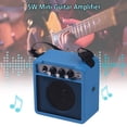 thumbnail image 4 of BIMZUC 5W Mini Portable Guitar Amplifier Combo, Blue, Dual Power 9V Battery or DC Adapter, 1/4" & 3.5mm Inputs, Overdrive & Tone Control for Electric Acoustic Guitar, 5 inches / 12.7 cm Length, 4 of 5