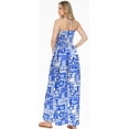 thumbnail image 2 of HAPPY BAY Women's Beach Summer A-Line Maxi Smocked Top Slit Dress Long Sleeveless Casual Strapless Tube Dresses for Women One Size Sky, Tropical, 2 of 2