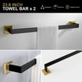 thumbnail image 2 of Lava Odoro 5-Piece Bathroom Hardware Accessories Set Brushed Gold, Bathroom Towel Bar Holder Sets Wall Mounted Stainless Steel, 23.6-Inch, 2 of 16