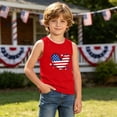 thumbnail image 6 of Avrnliq Girls 4th of July Tank Top American Flag Heart Print Sleeveless Patriotic Shirt Summer Red,Size 10 T, 6 of 8