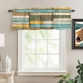 thumbnail image 2 of Brown Blue Vintage Rod Pocket Curtain Valance, Retro Farmhouse Elegant Pastoral Farmhouse Window Valance for Living Room, Bedroom, Kitchen 54"W x 18"L, 2 of 9