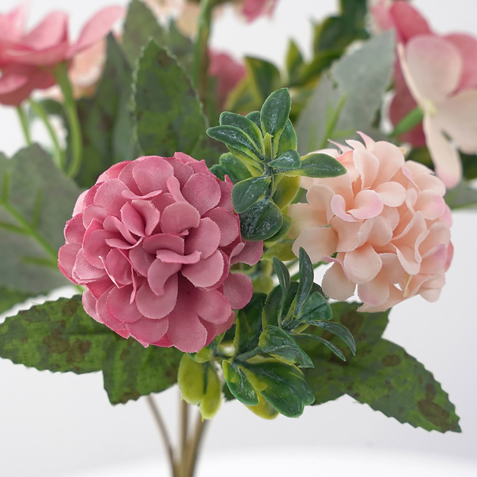 piaybook Artificial Flowers Artificial Flower 16 Heads Faux Silk Hydrangea Flower Bouquet Plants Home Decoration Fake Silk Flower Bouquet Decor Wedding Decoration Table Centerpieces