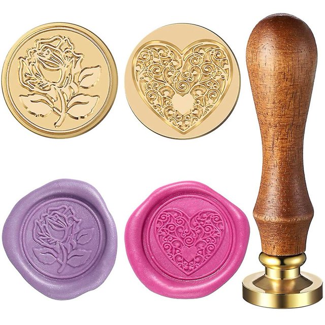 Juego de sellos de cera para el día de San Valentín, kit de sellos de cera vintage para sobres para invitaciones de boda Valen como se muestra, como se muestra