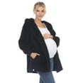 thumbnail image 2 of White Mark Women's Maternity Plush Hooded Cardigan with Pockets Size S-4X, 2 of 6