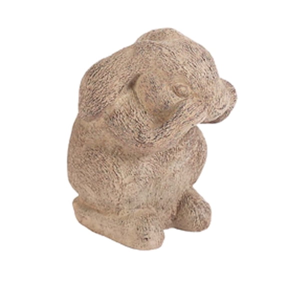 Solid Rock Stoneworks Rabbit Playing Peek A Boo Stone Statue 9in Tall Desert Sand Color