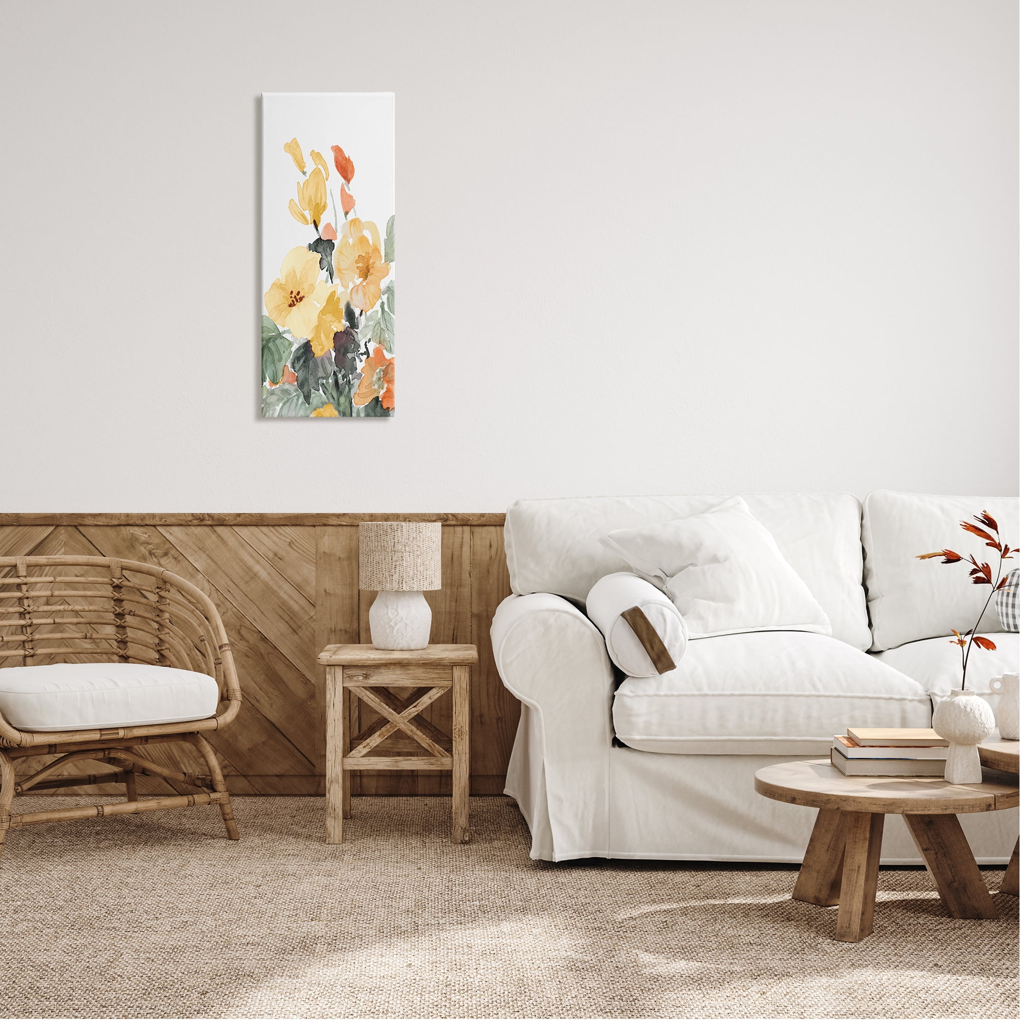 Stupell Industries Yellow Spring Blooms Botanical & Floral Painting Gallery Wrapped Canvas Print Wall Art, 13 x 30