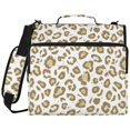 thumbnail image 2 of Zipper Binder with Shoulder Strap 2 inch 3 Ring Waterproof File Folder Organizer Bag 500 Sheet Gold Leopard Print Pattern, 2 of 8