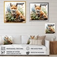 thumbnail image 4 of Designart "Minimalist Fox with Blooming Portrait I" Animals Framed Wall Art Decor - Modern Green Fox Entryway Framed Wall Art Print, 4 of 6