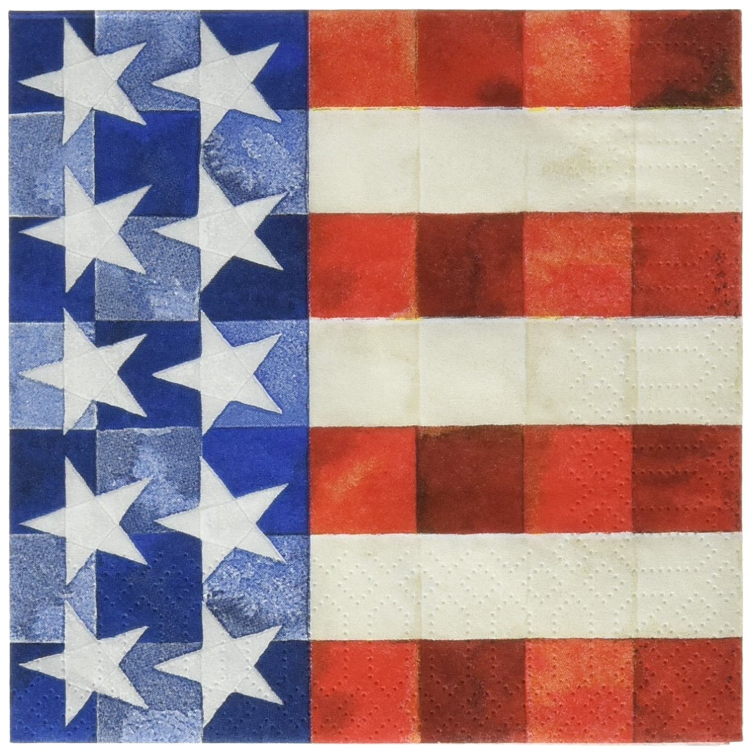 7833 Paper Beverage/Cocktail Napkin, 5 by 5Inch, Patriotic American