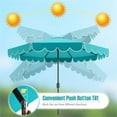 thumbnail image 3 of 10 Feet Patio Umbrella,Outdoor Table Market Umbrella with Crank Adjustable Canopy Tilt, Polyester Fabric Outdoor Umbrella for Garden, Swimming Pool, Deck and Backyard, Turquoise, 3 of 7