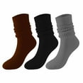 thumbnail image 2 of Sinpiling 3 Pack Womens and Mens Knee-High Scrunch Socks Unisex Casual Solid Comfort Knitted Stretchy Slim Thermal Warm Boot Stockings Sock, 2 of 8