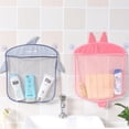 thumbnail image 4 of Bolsa de almacenamiento de malla para juguetes infantiles de Gray Shark, con dos ventosas que se pueden adherir a la pared, en el baño, 4 of 5