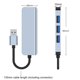thumbnail image 2 of 2013U 4-en-1 USB Hub Splitter Adaptador USB 3.0 de múltiples puertos con USB3.0 * 1 + USB2.0 * 3 Ext Tomshoo Gris, 2 of 7