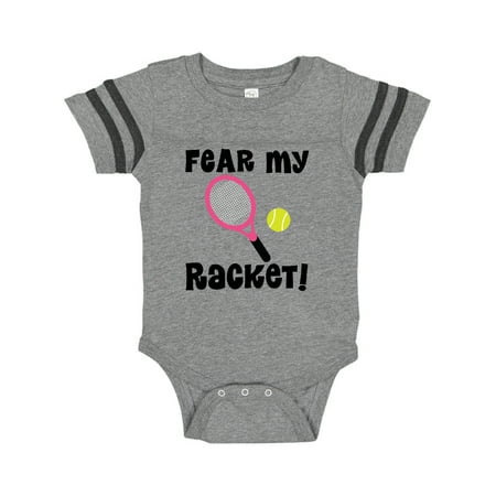 

Inktastic Tennis Player Funny Fear my Racket Gift Baby Girl Bodysuit
