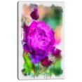 thumbnail image 2 of Purple Watercolor Rose Painting - Floral Canvas Art Print, 2 of 4
