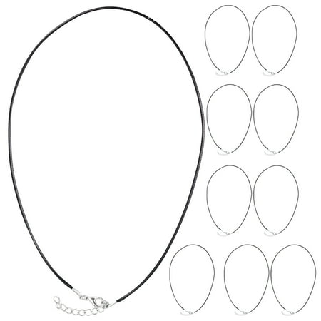 10Pcs Black Cord Necklace with Lobster Clasps for Jewelry Making