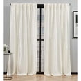 thumbnail image 1 of ELLE DECOR Ellis Botanical Light Filtering Back Tab Rod Pocket Curtain Panel Pair, 54x108, Seafoam, Set of 2, 1 of 7