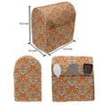 thumbnail image 4 of Traditional Stand Mixer Cover, Floral Folkloric Theme Ethnic Ornaments with Flowers Repetition, Kitchen Appliance Organizer Bag Cover with Pockets, 5 Quarts, Burnt Orange and Seafoam, by Ambesonne, 4 of 4