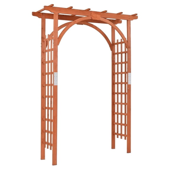 Wood Arbor Arch, 85" Garden Archway Arch Lattice Trellis Pergola for Backyard Lawn Climbing Plants, Outdoor Ceremony Wedding Bridal Decor