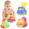 thumbnail image 1 of Bangcool 4PCS Pull Back Car Creative Cartoon Pull Back Vehicle Mini Car Model for Kids, 1 of 8