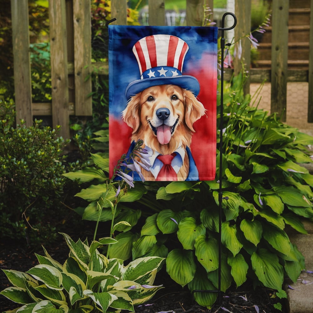 Golden Retriever Patriotic Garden Flag 11.25 in x 15.5 in
