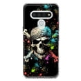 thumbnail image 1 of MUNDAZE LG Stylo 6 Shockproof Clear Hybrid Protective Phone Case Fantasy Paint Splash Pirate Skull Cover, 1 of 6