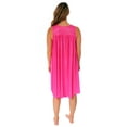 thumbnail image 4 of Women's Silky Feeling Sleeveless Tricot Nightgown with Floral Lace Design, Bright Pink, Size 2XL, 4 of 5